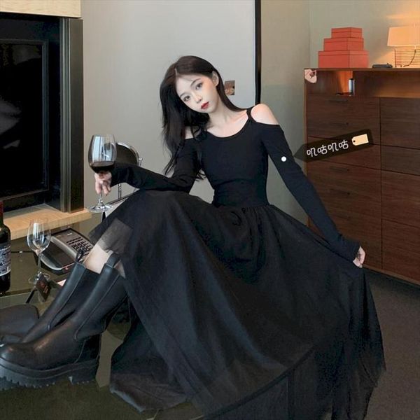 summer black long womens dresses clothing goth party gothic plus size vintage harajuku korean club, Black;gray
summer black long womens dresses clothing goth party gothic plus size vintage harajuku korean club, Black;gray