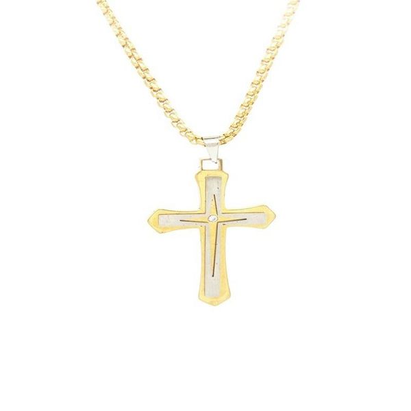 pendant necklaces titanium steel double layer color gold silvering plating cross necklace fashion elegant christian jewelry gift, Silver
pendant necklaces titanium steel double layer color gold silvering plating cross necklace fashion elegant christian jewelry gift, Silver