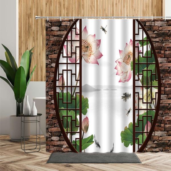 chinese painting landscape shower curtain set lotus floral scenery wall decorative round arch pattern cloth bathroom curtains
chinese painting landscape shower curtain set lotus floral scenery wall decorative round arch pattern cloth bathroom curtains