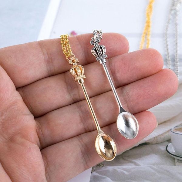 chains crown spoon necklace tiny tea spoons shape pendant necklaces 3 colors creative mini long link jewelry for women charm gift, Silver
chains crown spoon necklace tiny tea spoons shape pendant necklaces 3 colors creative mini long link jewelry for women charm gift, Silver