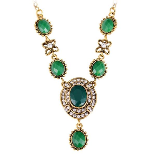 pendant necklaces luxury vintage green stone necklace for women bohemian antique gold-color crystal jewelleries wholesale, Silver
pendant necklaces luxury vintage green stone necklace for women bohemian antique gold-color crystal jewelleries wholesale, Silver
