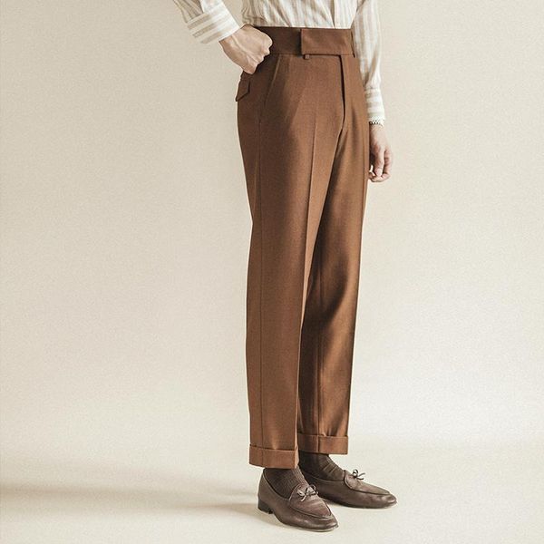 men's suits & blazers naples high waist straight pant men business versatile draped trousers gentlemen fashion office fall dress, White;black
men's suits & blazers naples high waist straight pant men business versatile draped trousers gentlemen fashion office fall dress, White;black