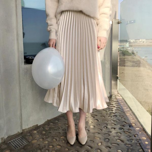 skirts spring summer arrival women pleated metallic color shiny korean style long skirt elegant office lady satin midi, Black
skirts spring summer arrival women pleated metallic color shiny korean style long skirt elegant office lady satin midi, Black