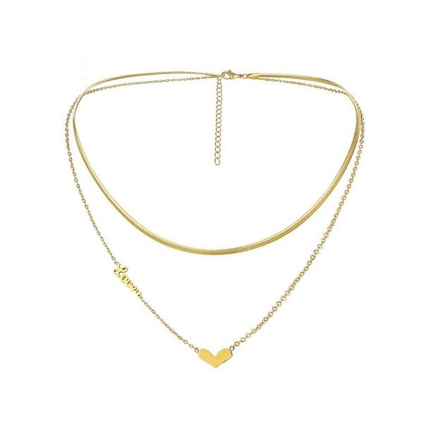 Pendant Necklaces Letter Necklace Love Double Temperament All-match Ladies Stainless Steel Gold Chain Hip Hop Jewelry, Silver
Pendant Necklaces Letter Necklace Love Double Temperament All-match Ladies Stainless Steel Gold Chain Hip Hop Jewelry, Silver