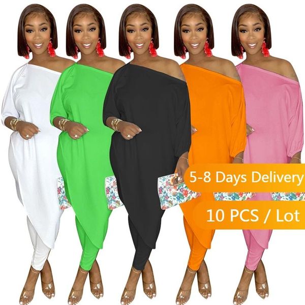 women's two piece pants bulk item wholesale lots casual set women streetwear skew collar loose t shirt and solid bodycon 2, White
women's two piece pants bulk item wholesale lots casual set women streetwear skew collar loose t shirt and solid bodycon 2, White