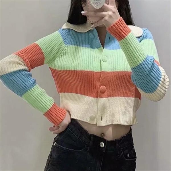 women's knits & tees 2021 autumn winter patchwork sweater crop y2k women fashion casual buttons vintage knitted long sleeve cardigan, White
women's knits & tees 2021 autumn winter patchwork sweater crop y2k women fashion casual buttons vintage knitted long sleeve cardigan, White