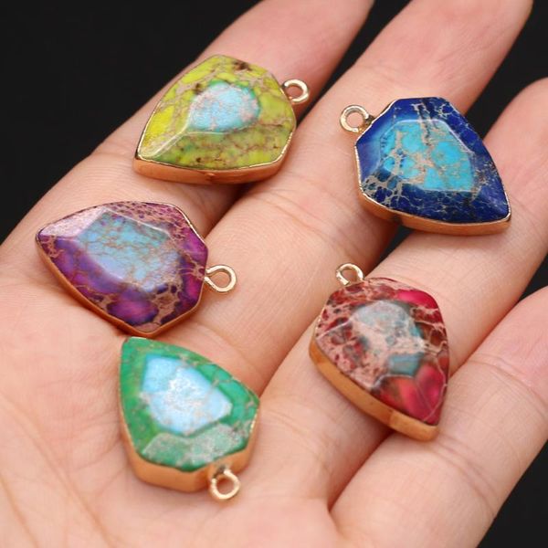charms 2pc natural emperor stone pendants imperial jasper triangle drop shape golden plated pendant for jewelry making necklace, Bronze;silver
charms 2pc natural emperor stone pendants imperial jasper triangle drop shape golden plated pendant for jewelry making necklace, Bronze;silver