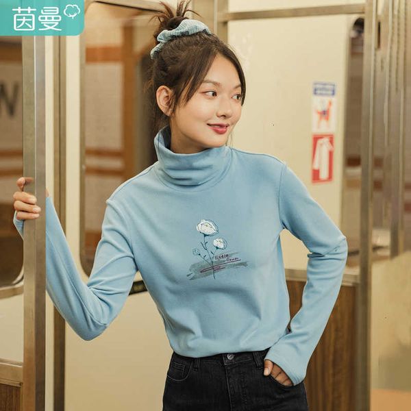 women's t-shirt t shirts slim art high collar embroidered long sleeve winter t-shirt for women c5lx, White
women's t-shirt t shirts slim art high collar embroidered long sleeve winter t-shirt for women c5lx, White
