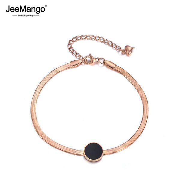 charm bracelets jeemango classic round cake black shell chain & link bangles jewelry titanium steel bracelet for women jb18003, Golden;silver
charm bracelets jeemango classic round cake black shell chain & link bangles jewelry titanium steel bracelet for women jb18003, Golden;silver
