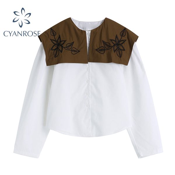 women's long sleeve white blouses floral print patchwork shawl collar elegant korean shirts ladies loose stylish blusas 210417
women's long sleeve white blouses floral print patchwork shawl collar elegant korean shirts ladies loose stylish blusas 210417