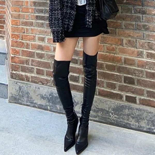 boots deat spring summer fashion casual pointed over knee slope heel versatile single solid color women's sh293 n5bh, Black
boots deat spring summer fashion casual pointed over knee slope heel versatile single solid color women's sh293 n5bh, Black