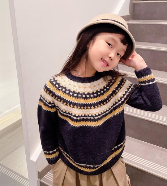 pullover pre-sale children's winter color striped sweater wool blended warm and comfortable boys girls knitted top, Blue
pullover pre-sale children's winter color striped sweater wool blended warm and comfortable boys girls knitted top, Blue