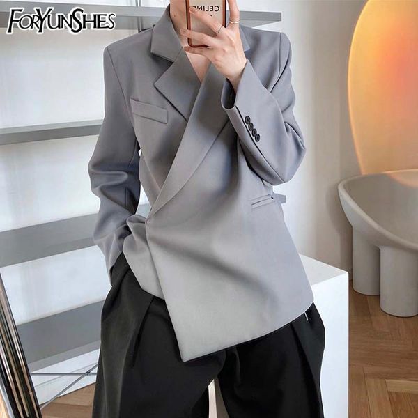 women's suits & blazers foryunshes fashion design vintage gray suit jacket 2021 women spring korean elegant loose lace up blazer coat o, White;black
women's suits & blazers foryunshes fashion design vintage gray suit jacket 2021 women spring korean elegant loose lace up blazer coat o, White;black