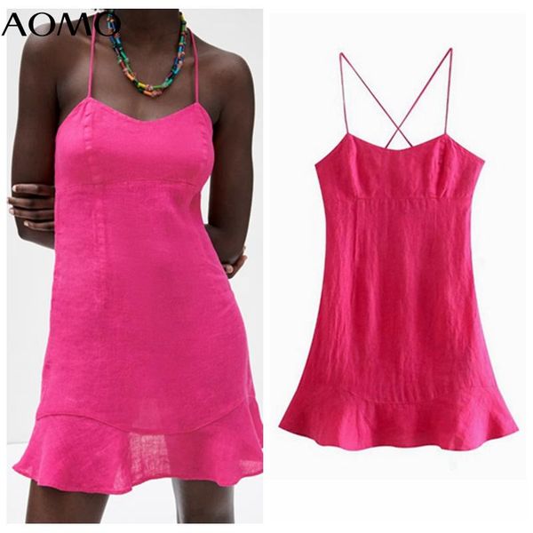 casual dresses aomo women pink linen dress sleeveless backless zipper 2021 summer fashion lady robe 3h612a, Black;gray
casual dresses aomo women pink linen dress sleeveless backless zipper 2021 summer fashion lady robe 3h612a, Black;gray