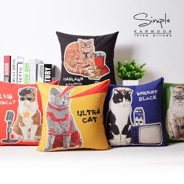 art cat cushion cover decorative throw pillow cases cats linen pillows covers sham couch car seat sofa decor 18" cushion/decorative
art cat cushion cover decorative throw pillow cases cats linen pillows covers sham couch car seat sofa decor 18" cushion/decorative