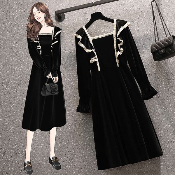 casual dresses dress large women's velvet french hepburn in spring cd0j, Black;gray
casual dresses dress large women's velvet french hepburn in spring cd0j, Black;gray