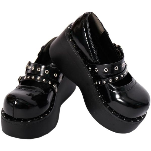 dress shoes women lolita rivet belt buckle heart round toe gothic punk pumps platform wedge heel creepers japanese harajuku dark a03, Black
dress shoes women lolita rivet belt buckle heart round toe gothic punk pumps platform wedge heel creepers japanese harajuku dark a03, Black