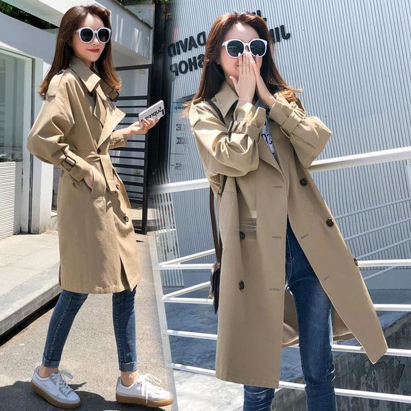 women's trench coats 2021 spring autumn with belt long coat women double breasted khaki female outwear fashion windbreaker y449, Tan;black
women's trench coats 2021 spring autumn with belt long coat women double breasted khaki female outwear fashion windbreaker y449, Tan;black