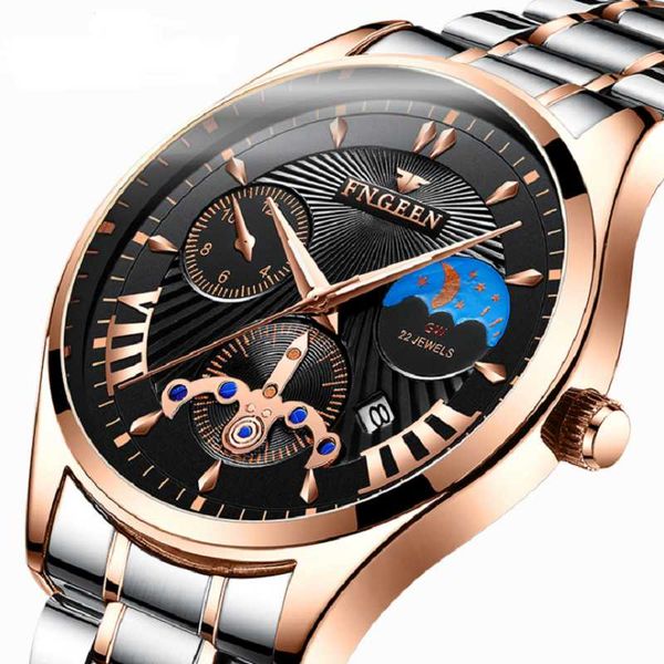 wristwatches fngeen mens watches luminous waterproof sports business stainless steel leather strap auto date quartz wristwatch for man, Slivery;brown
wristwatches fngeen mens watches luminous waterproof sports business stainless steel leather strap auto date quartz wristwatch for man, Slivery;brown