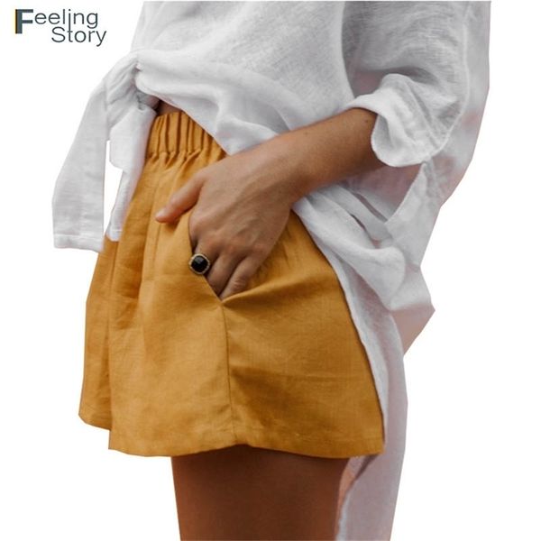 summer women's cotton linen shorts solid elastic waist loose casual yellow soft high waisted for women 210722, White;black
summer women's cotton linen shorts solid elastic waist loose casual yellow soft high waisted for women 210722, White;black