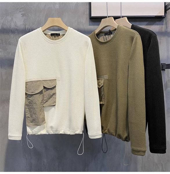 men's sweaters 2022 autumn winter ribbed pullovers men cozy loose o-neck solid knitted retro warm long sleeve mens jumpers k62, White;black
men's sweaters 2022 autumn winter ribbed pullovers men cozy loose o-neck solid knitted retro warm long sleeve mens jumpers k62, White;black