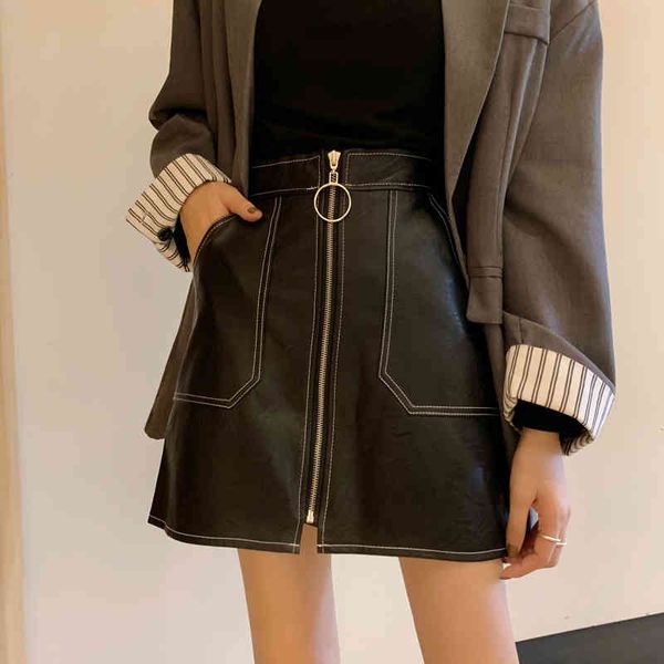 ol pu leather skirt women arrival ladies autumn winter faux midi s high waist femme faldas 210421, Black
ol pu leather skirt women arrival ladies autumn winter faux midi s high waist femme faldas 210421, Black