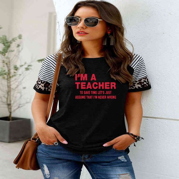 women letter printed short sleeve cotton tee shirt femme casual loose black white t-shirt women tee im a teacher funny
women letter printed short sleeve cotton tee shirt femme casual loose black white t-shirt women tee im a teacher funny