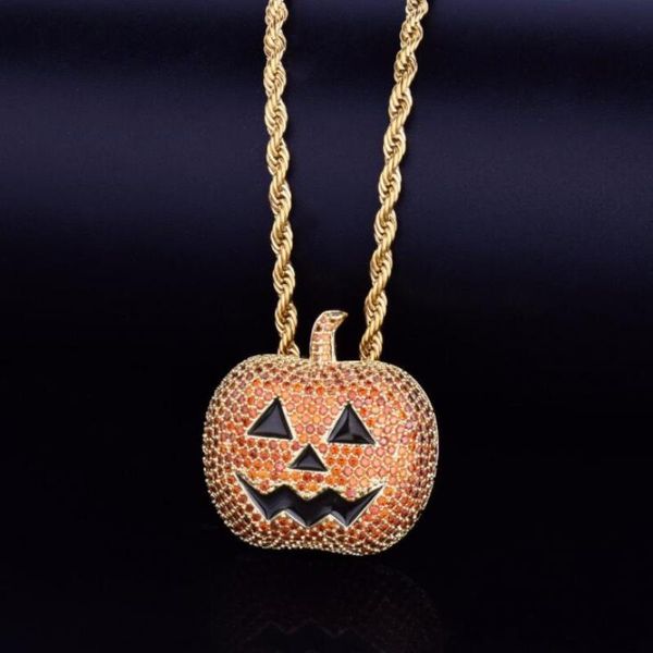 pendant necklaces european and american hip hop fashion zircon inlaid metal pumpkin head necklace trendy exquisite halloween jewel, Silver
pendant necklaces european and american hip hop fashion zircon inlaid metal pumpkin head necklace trendy exquisite halloween jewel, Silver