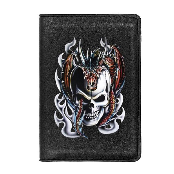card holders leather personality skull dragon printing travel passport cover id case, Brown;gray
card holders leather personality skull dragon printing travel passport cover id case, Brown;gray