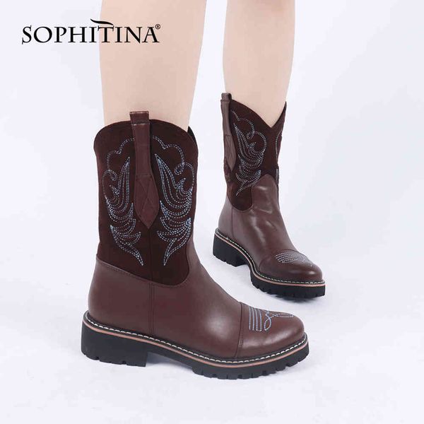 sophitina stylish women boots comfortable ladies mid-calf western boots sewing totem floral decoration winter women boots c784 210513, Black
sophitina stylish women boots comfortable ladies mid-calf western boots sewing totem floral decoration winter women boots c784 210513, Black