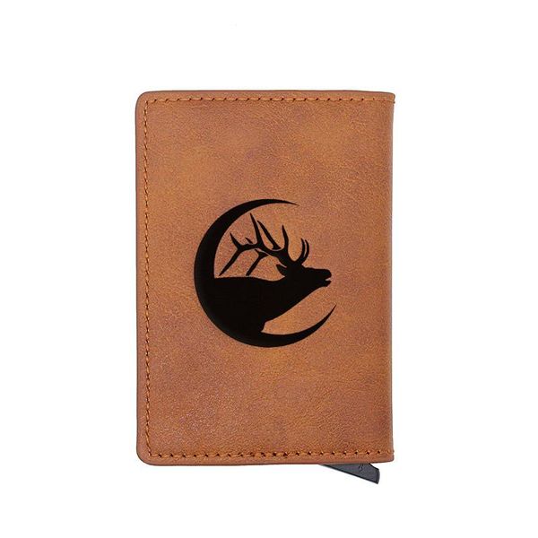 card holders classic moon elk carve holder wallets men rfid trifold leather slim mini small money bag male purses, Brown;gray
card holders classic moon elk carve holder wallets men rfid trifold leather slim mini small money bag male purses, Brown;gray