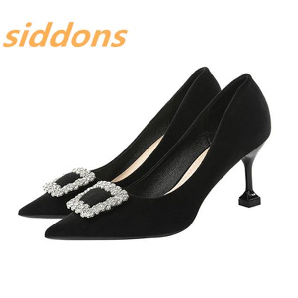 dress shoes 2021 autumn single women pointed shallow mouth stiletto high heels rhinestone square buckle suede women's, Black
dress shoes 2021 autumn single women pointed shallow mouth stiletto high heels rhinestone square buckle suede women's, Black