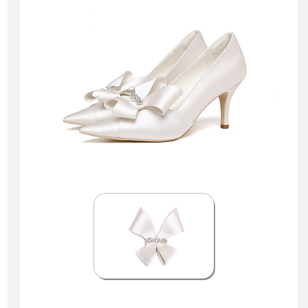dress shoes spring pointed detachable bow-knot silk bridal wedding white stiletto banquet large size and more womens single shoe, Black
dress shoes spring pointed detachable bow-knot silk bridal wedding white stiletto banquet large size and more womens single shoe, Black