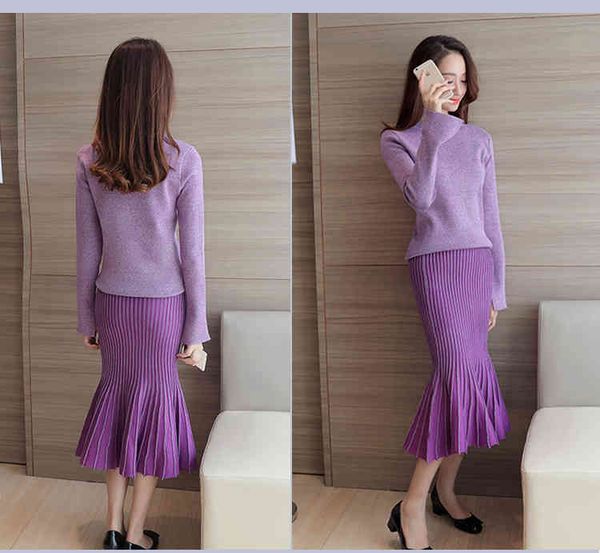 fashion designer runway winter two piece suit women's es knitting sweater gradient color mermaid skirt set, White
fashion designer runway winter two piece suit women's es knitting sweater gradient color mermaid skirt set, White