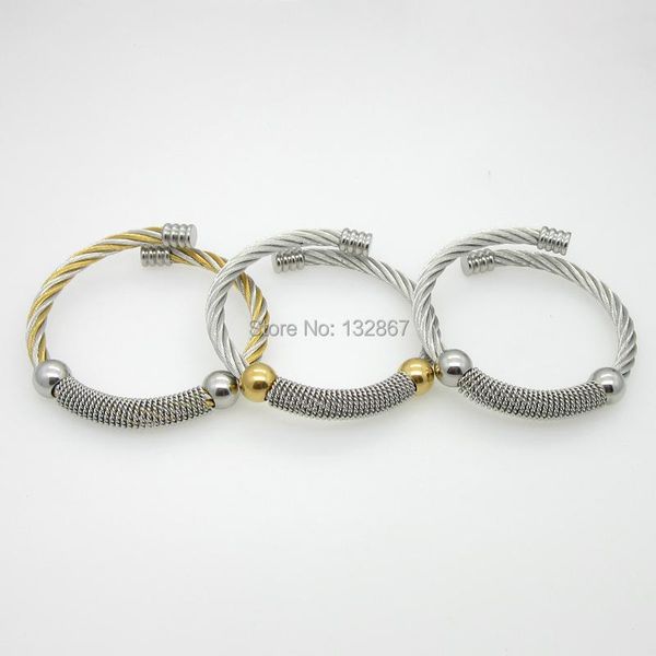 tennis style 2021 twisted wire stainless steel ball bracelet silver and gold, Golden;silver
tennis style 2021 twisted wire stainless steel ball bracelet silver and gold, Golden;silver