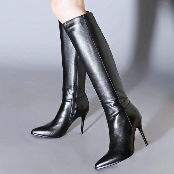 boots 2021 women genuine leather knee high fashion zipper pointed toe ladies thin heel winter black
boots 2021 women genuine leather knee high fashion zipper pointed toe ladies thin heel winter black