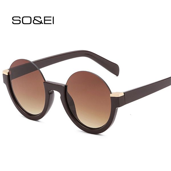 designer sunglasses so&ei fashion semi-rimless round women gradient retro clear lens glasses frame shades uv400, White;black
designer sunglasses so&ei fashion semi-rimless round women gradient retro clear lens glasses frame shades uv400, White;black