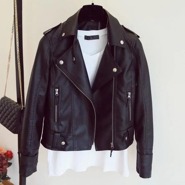 women's leather & faux black short jacket women korean slim pu motorcycle biker coat streetwear female spring autumn 2021 casacos femin
women's leather & faux black short jacket women korean slim pu motorcycle biker coat streetwear female spring autumn 2021 casacos femin