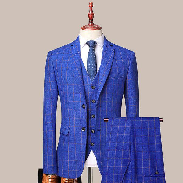 luxury suits blaze plaid men's korean version slim groom's 32 piece busins casual man's suit, Black
luxury suits blaze plaid men's korean version slim groom's 32 piece busins casual man's suit, Black
