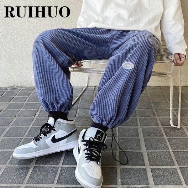 men's pants ruihuo 2021 corduroy casual men trousers joggers sweatpants hip hop streetwear male plus size m-3xl, Black
men's pants ruihuo 2021 corduroy casual men trousers joggers sweatpants hip hop streetwear male plus size m-3xl, Black