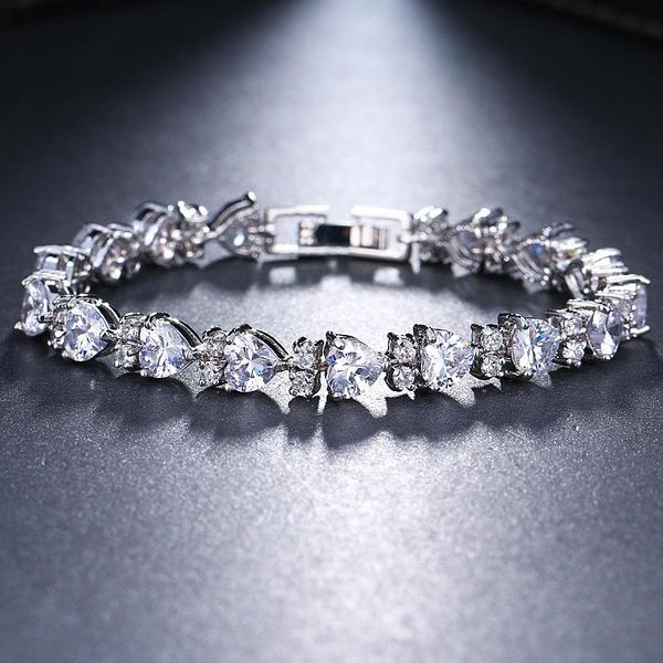 women silver color designer bracelet for female crystal heart charm bridal jewelry gift bracelets, Golden;silver
women silver color designer bracelet for female crystal heart charm bridal jewelry gift bracelets, Golden;silver