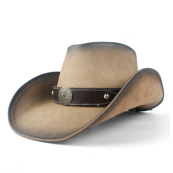 cloches 2021 women men fashion western cowboy hat with punk leather band sombrero cap roll up, Blue;gray
cloches 2021 women men fashion western cowboy hat with punk leather band sombrero cap roll up, Blue;gray