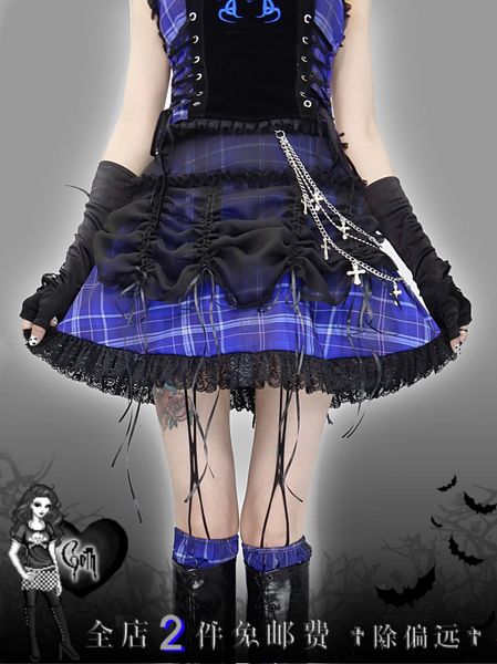 original design punk japanese designer blue plaid mini skirt dark gothic lolita girls high waist mesh lace patch skirts, Black
original design punk japanese designer blue plaid mini skirt dark gothic lolita girls high waist mesh lace patch skirts, Black