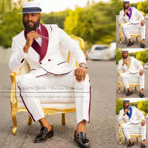 men's suits & blazers tailor-made fashion ivory white wedding dress men suit slim fit man groom tuxedo purple shawl lapel jacket pants, White;black
men's suits & blazers tailor-made fashion ivory white wedding dress men suit slim fit man groom tuxedo purple shawl lapel jacket pants, White;black