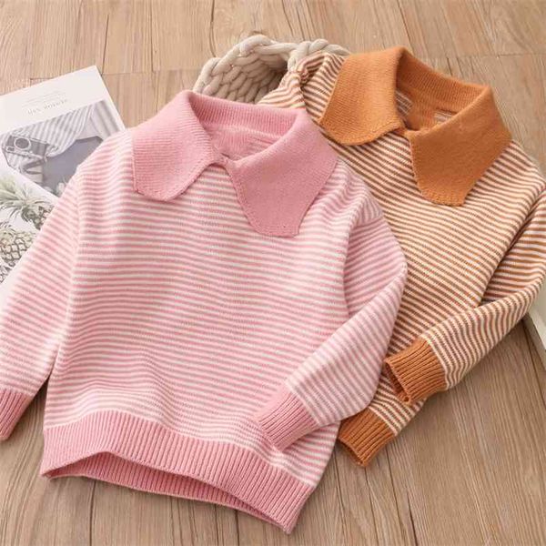 spring autumn 2 3 4 6 8 10 years knitted striped pullover all match turn-down collar sweaters for baby kids girls 210625, Blue
spring autumn 2 3 4 6 8 10 years knitted striped pullover all match turn-down collar sweaters for baby kids girls 210625, Blue