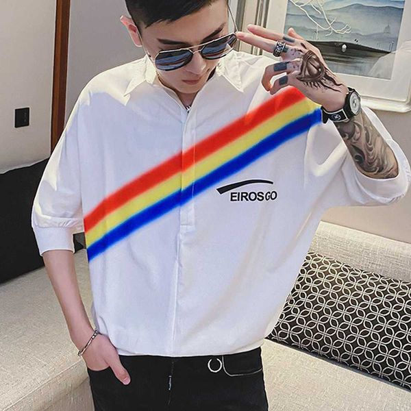 rainbow print shirts for men summer short sleeve loose pullover hip hop harajuku casual shirt streetwear social party clothes 210527, White;black
rainbow print shirts for men summer short sleeve loose pullover hip hop harajuku casual shirt streetwear social party clothes 210527, White;black