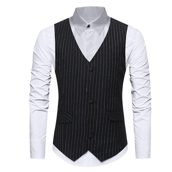 men's vests fashion striped vest men chaleco hombre 2021 brand slim fit business formal dress waistcoat party wedding tuxedo, Black;white
men's vests fashion striped vest men chaleco hombre 2021 brand slim fit business formal dress waistcoat party wedding tuxedo, Black;white
