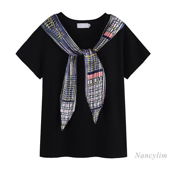 women's t-shirt scarf tied round neck short sleeve female 2021 summer korean style loose girls student tees nancylim, White
women's t-shirt scarf tied round neck short sleeve female 2021 summer korean style loose girls student tees nancylim, White