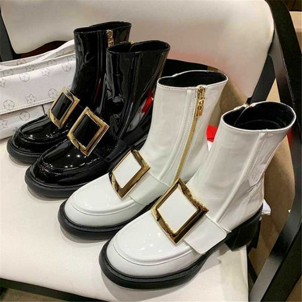 boots metal square buckle thick high heel short boot zipper motorcycle leather stitch platform women's, Black
boots metal square buckle thick high heel short boot zipper motorcycle leather stitch platform women's, Black