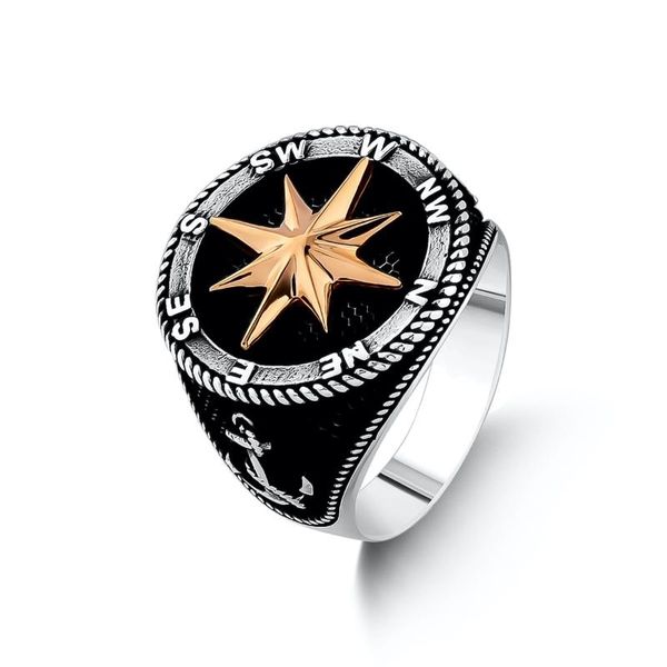 cluster rings north star motif with compass model ring anchor silver sailor men jewelry solid 925 sterling, Golden;silver
cluster rings north star motif with compass model ring anchor silver sailor men jewelry solid 925 sterling, Golden;silver